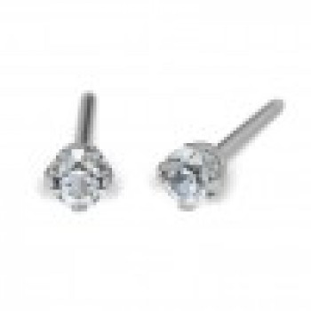111_ Chirurginio nerūdijančio plieno 3 mm su Cubic Zirconio akute