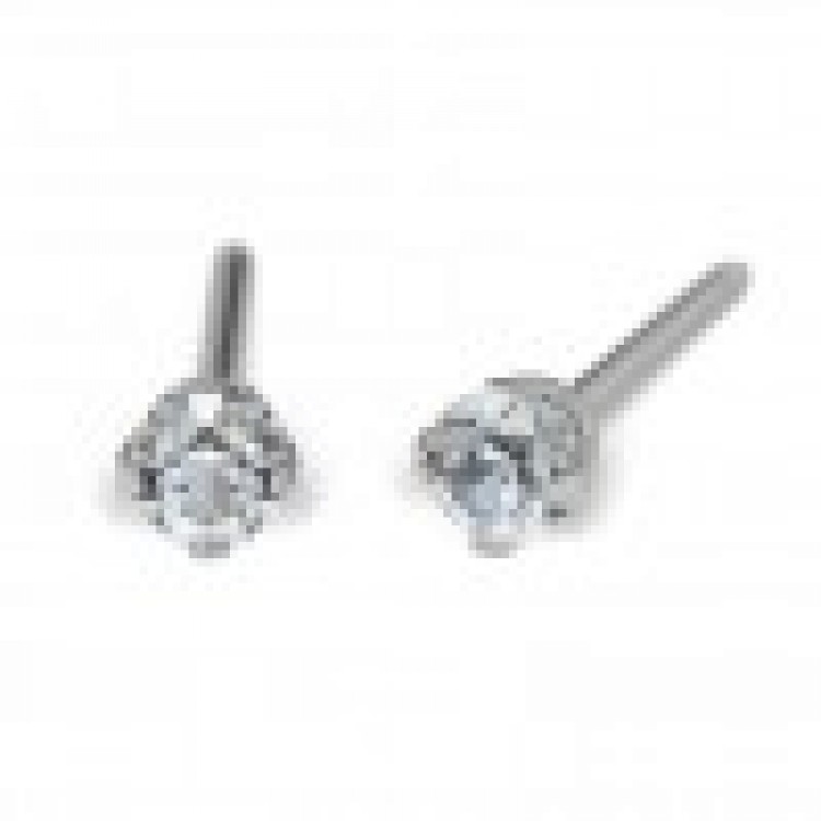 111_ Chirurginio nerūdijančio plieno 3 mm su Cubic Zirconio akute