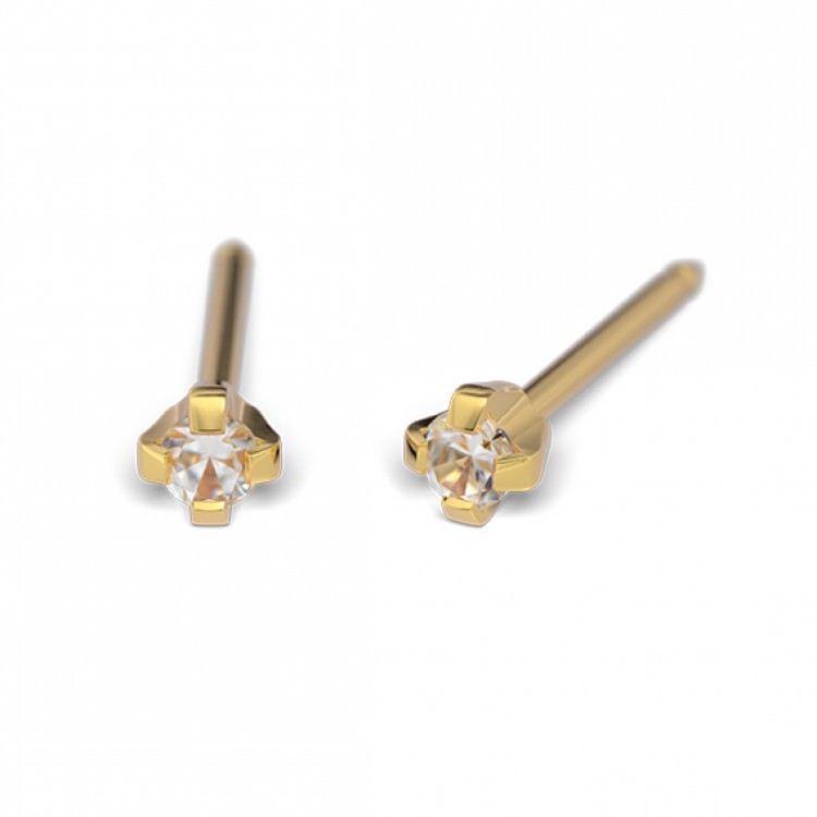 108_Paauksuotas 2 mm Cubic Zirconia