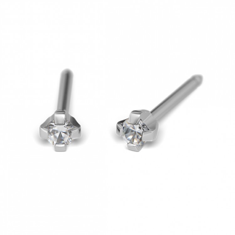 109_Chirurginio nerūdijančio plieno 2 mm Cubic Zirconia 