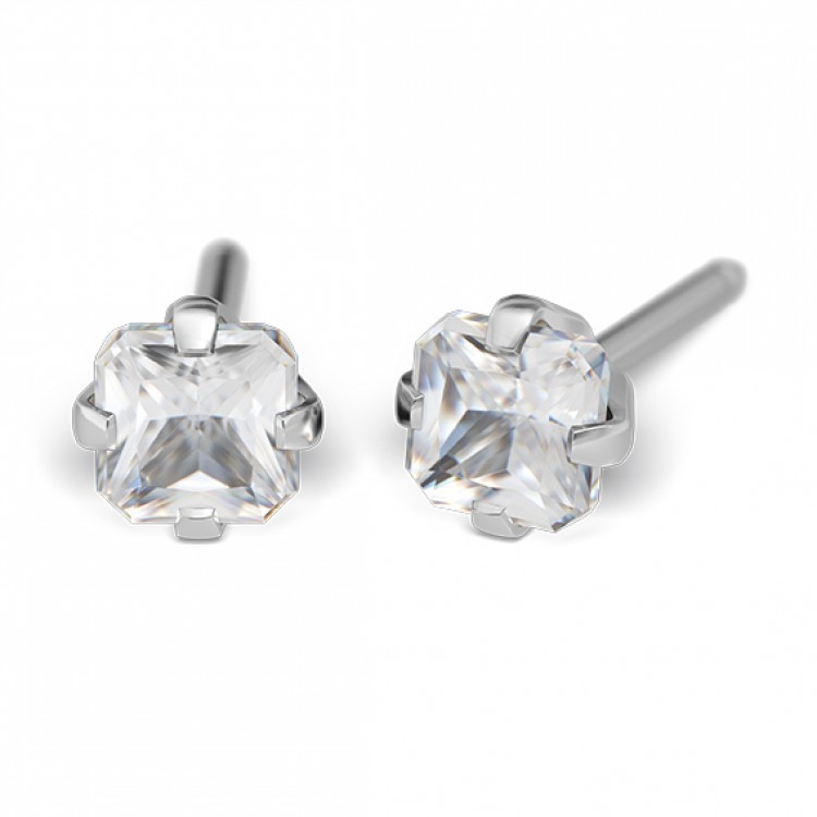 118_Chirurginio nerūdijančio plieno 4x4 mm Cubic Zirconia