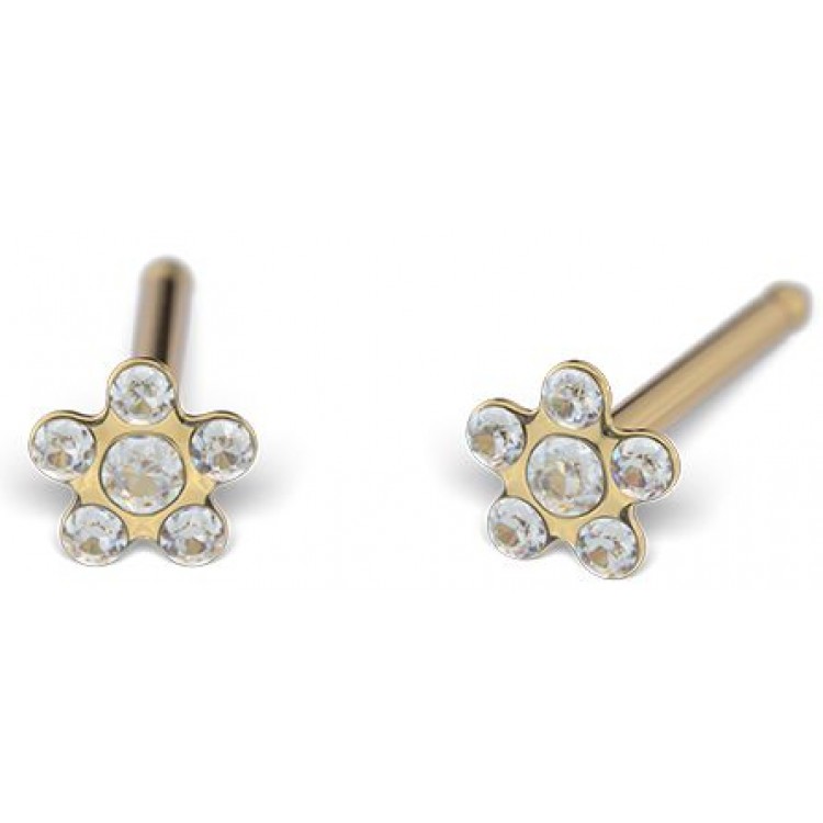 187_BABY paauksuota 3 mm krištolinė gėlytė
