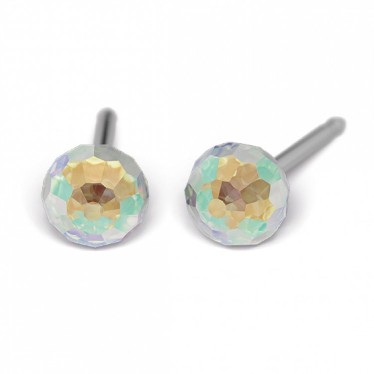 228_Chirurginio nerūdijančio plieno iš chameleono kristalų 4 mm bumbuliukas